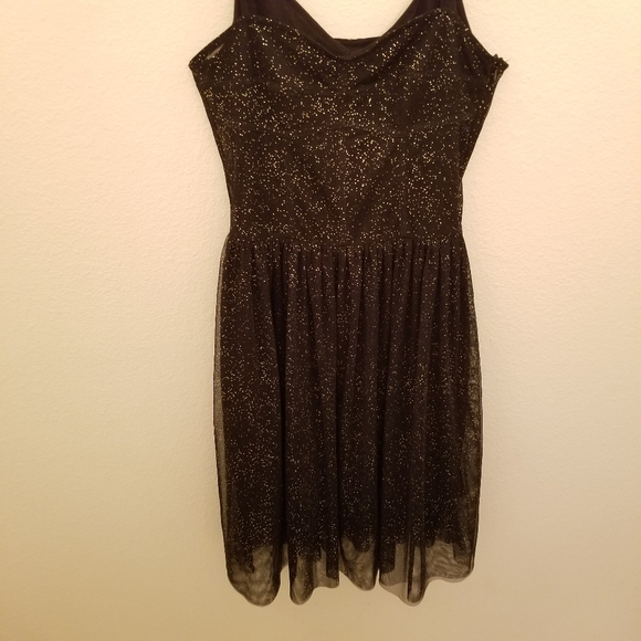 Divided sparkles dress tulle bottom strappy black - Picture 3 of 8